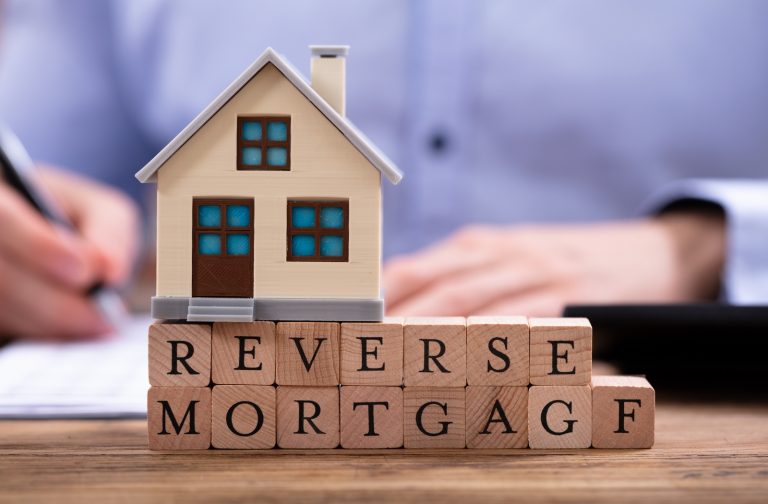 on wooden cubes written reverse mortgage