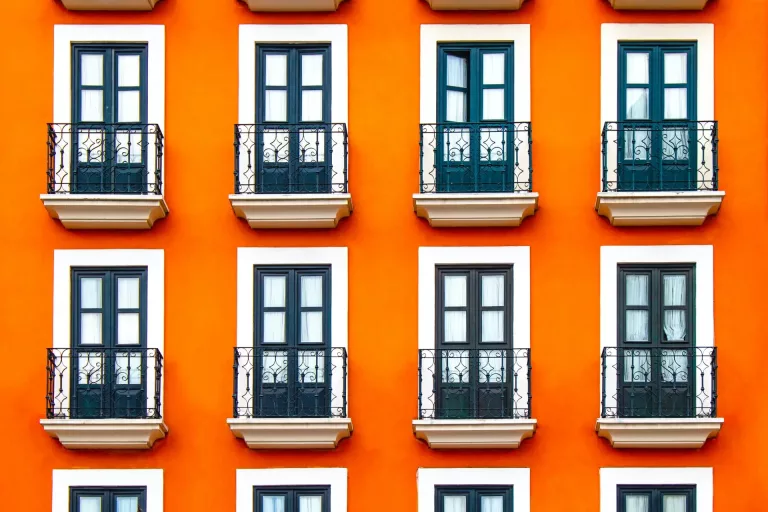 orange painted building